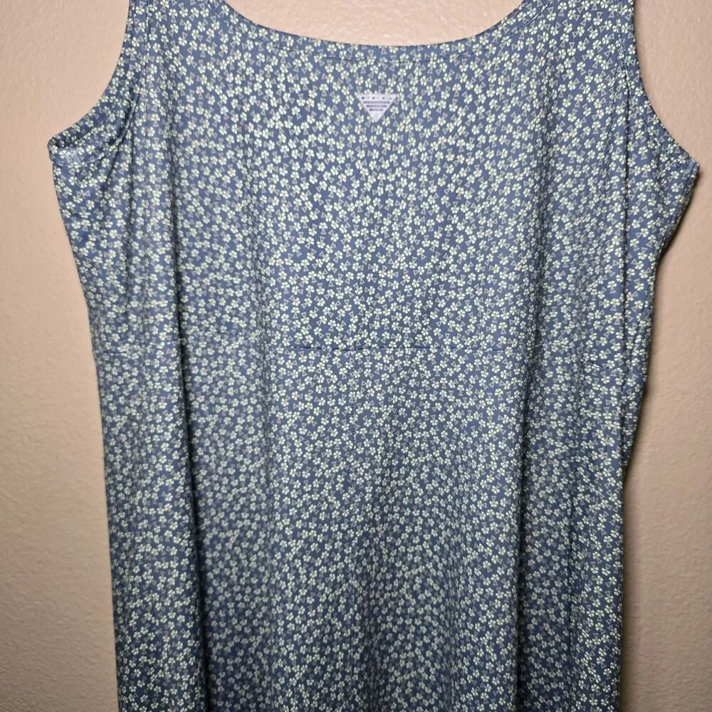 Columbia PFG Dress Womens Large Blue Geo Print Omni-Freeze Cooling/ Summer